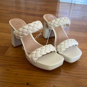 Target A New Day Cream Braided Heels